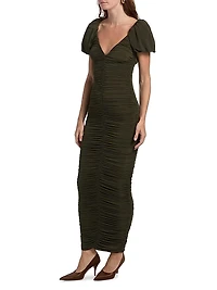 Lupine Ruched Body-Con Maxi Dress