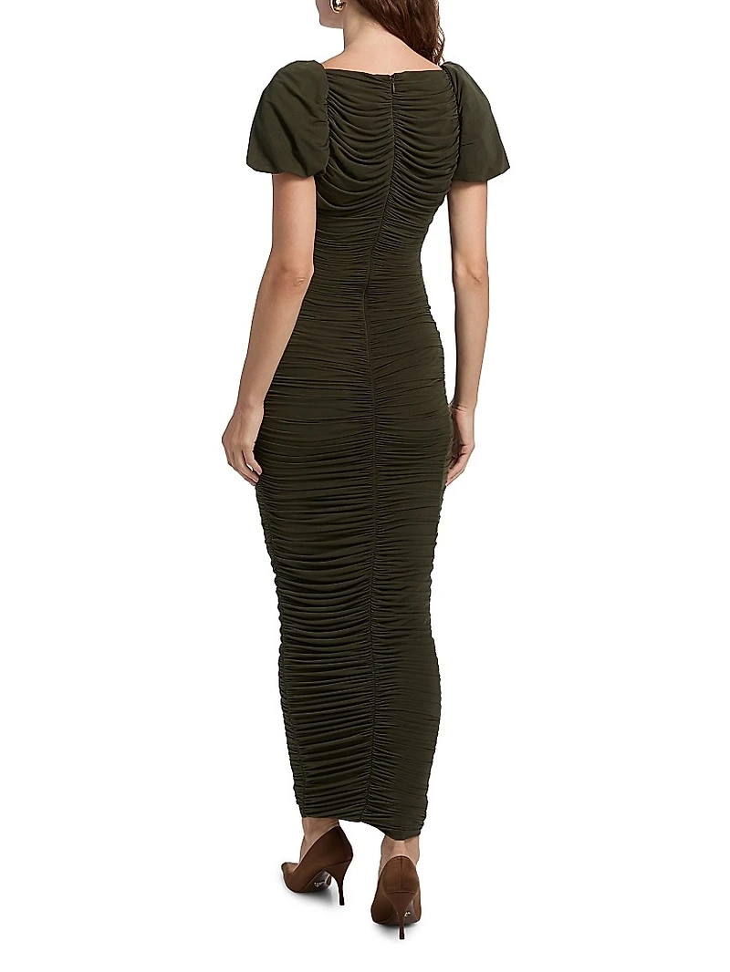 Lupine Ruched Body-Con Maxi Dress