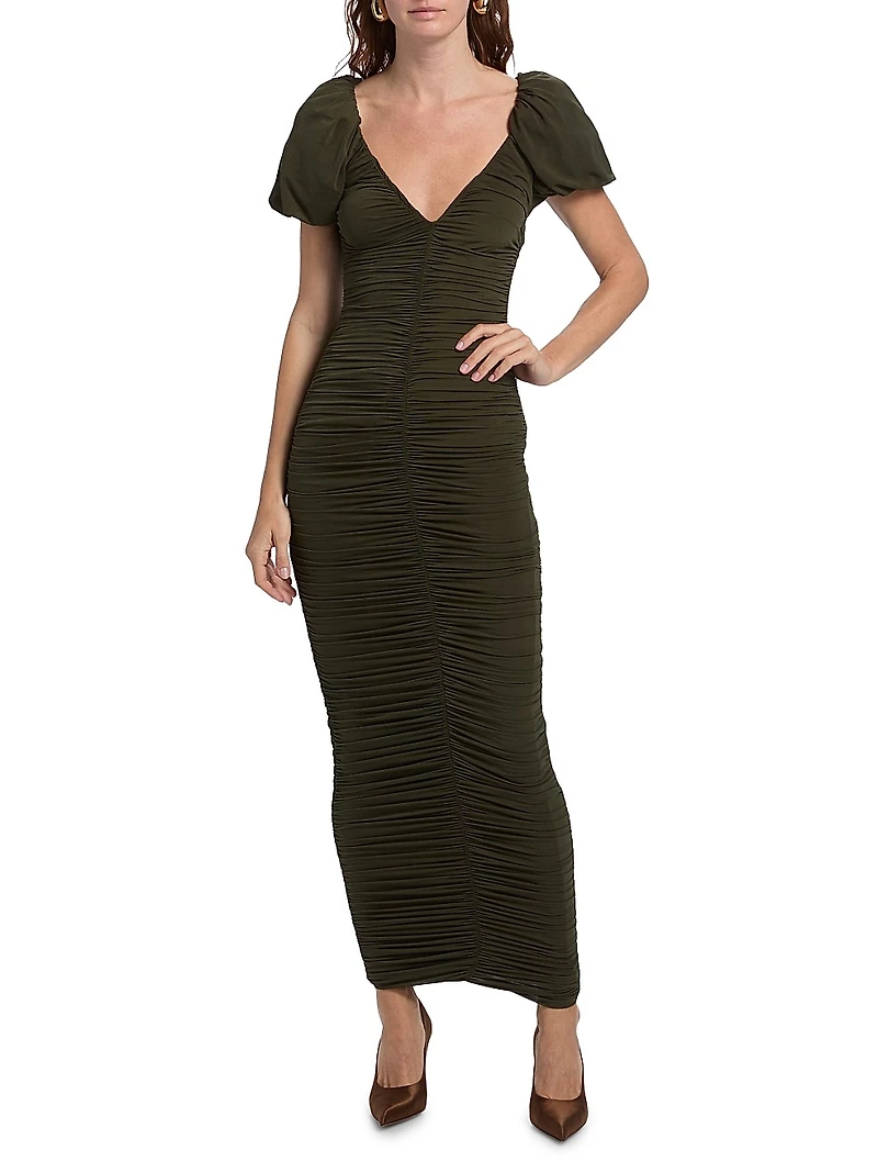 Lupine Ruched Body-Con Maxi Dress