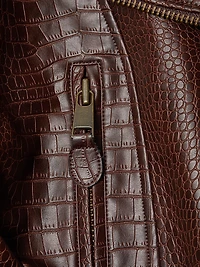 Lilou Croc-Embossed Faux Leather Jacket