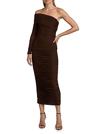 Sylvan One-Shoulder Jersey Midi-Dress