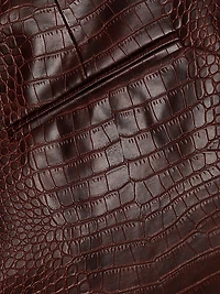Viviane Croc-Embossed Faux-Leather Pants