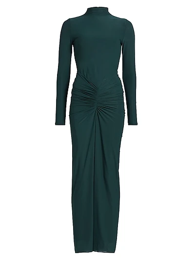 Scorpio Gathered Jersey Maxi Dress