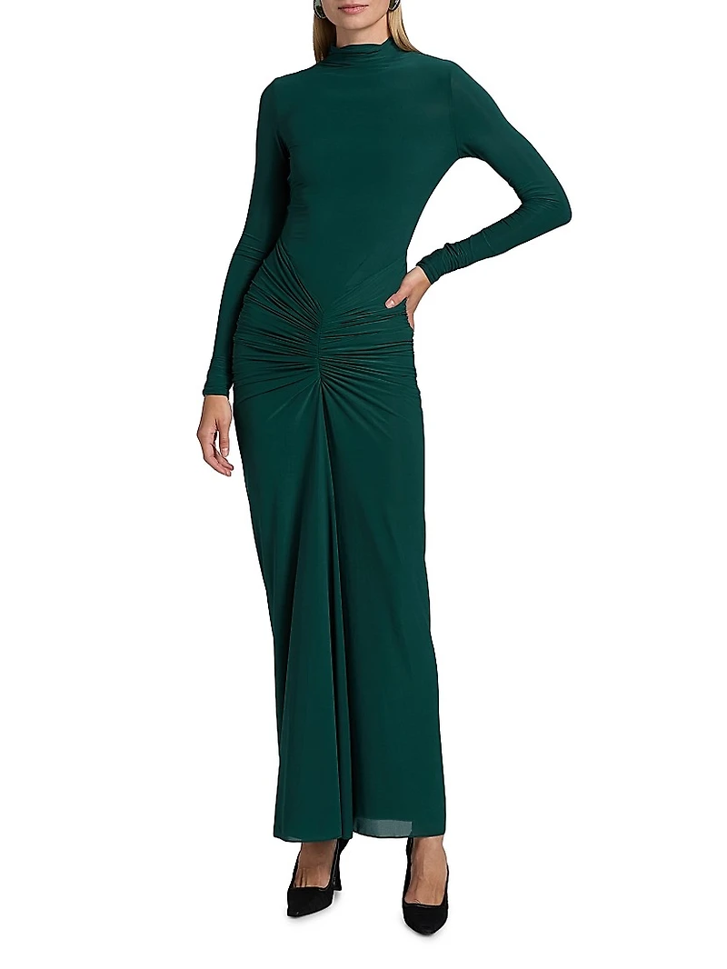 Scorpio Gathered Jersey Maxi Dress