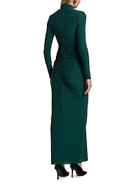 Scorpio Gathered Jersey Maxi Dress