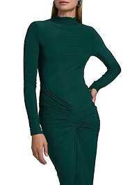 Scorpio Gathered Jersey Maxi Dress