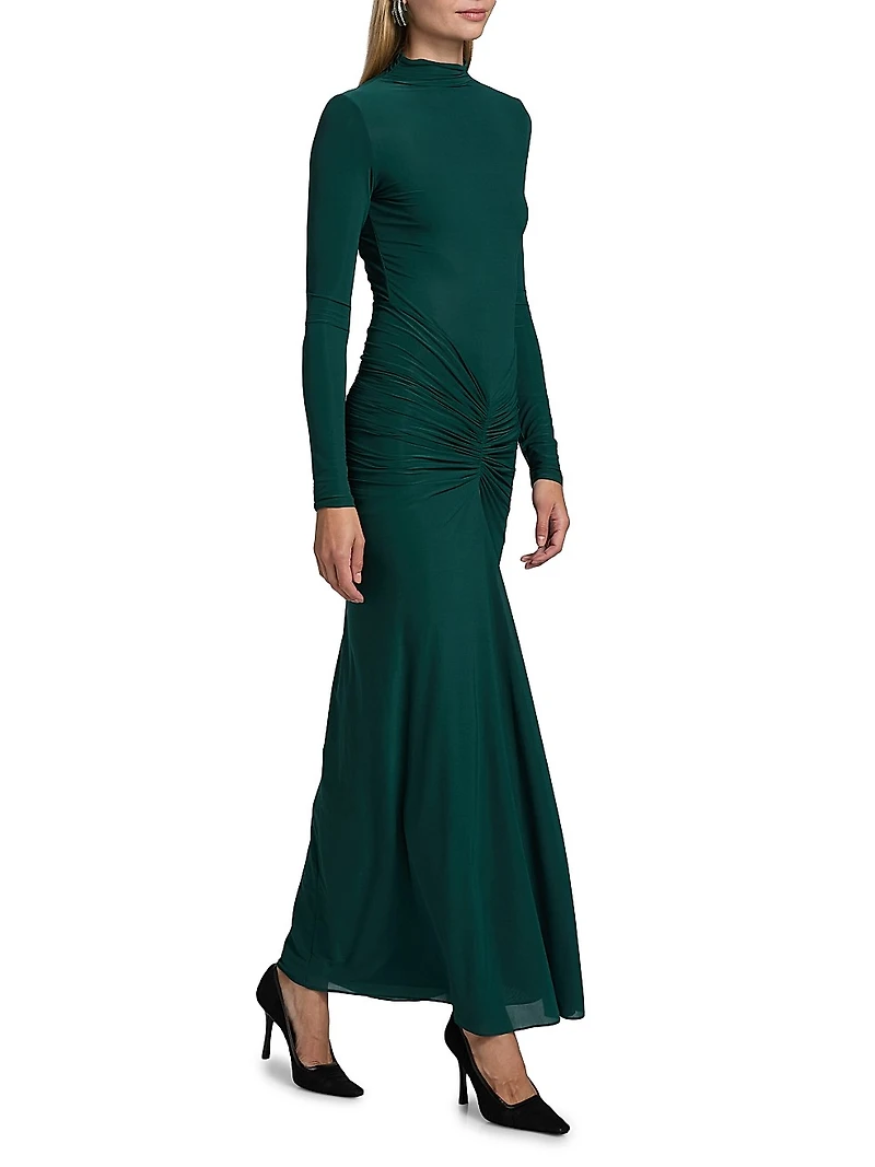 Scorpio Gathered Jersey Maxi Dress