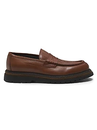 Leather Lug-Sole Penny Loafers