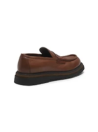 Leather Lug-Sole Penny Loafers