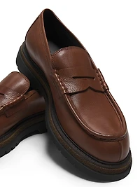 Leather Lug-Sole Penny Loafers