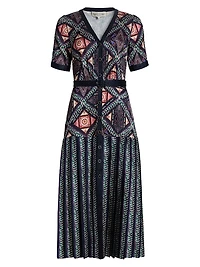 Lea Belted Floral Satin Shirtdress