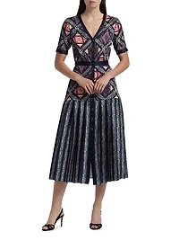 Lea Belted Floral Satin Shirtdress