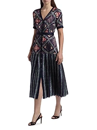 Lea Belted Floral Satin Shirtdress
