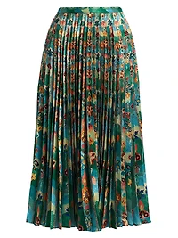 Kim Floral Pleated Midi-Skirt