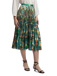 Kim Floral Pleated Midi-Skirt