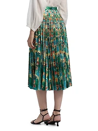 Kim Floral Pleated Midi-Skirt