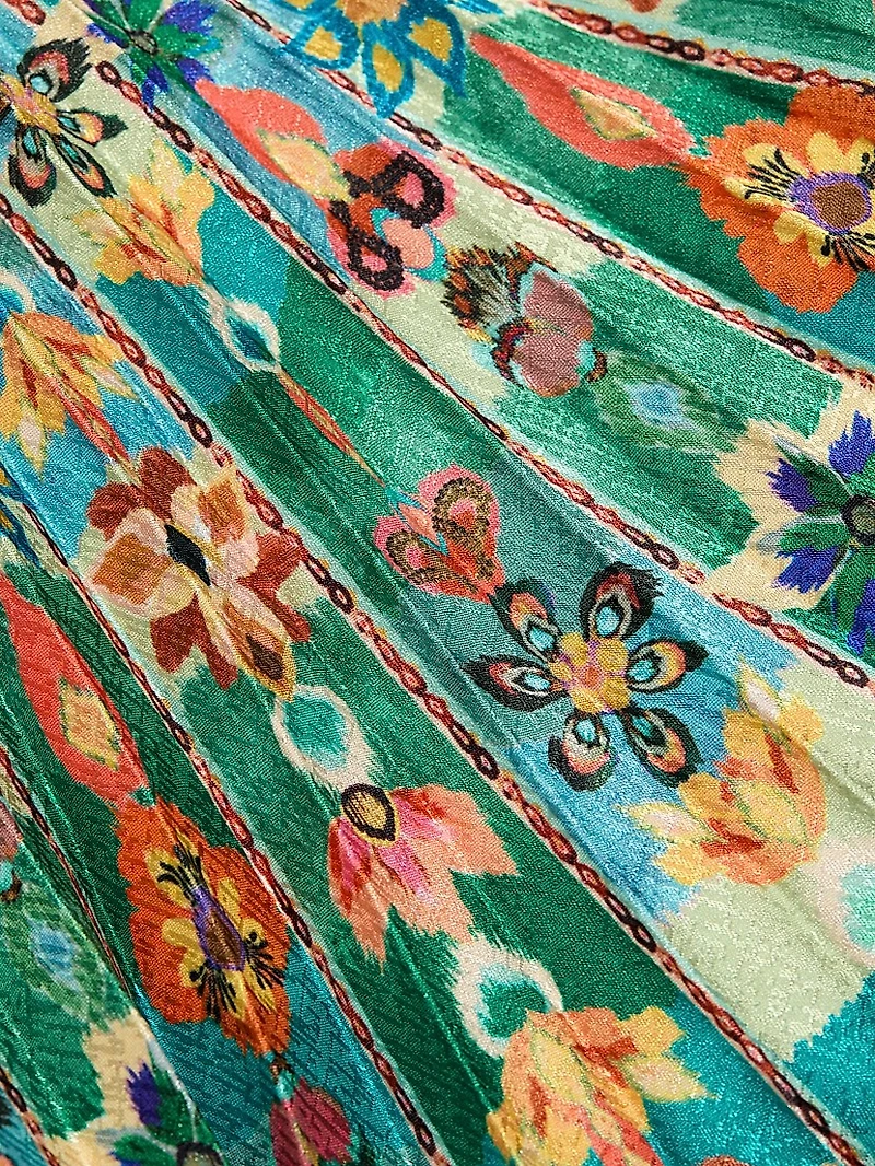 Kim Floral Pleated Midi-Skirt