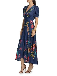 Lea Floral Silk Maxi Dress