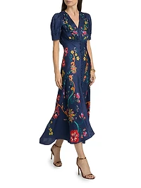 Lea Floral Silk Maxi Dress