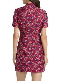 Draped Floral Sheath Minidress