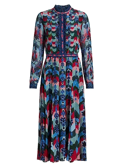 Emilia Floral Belted Midi-Dress