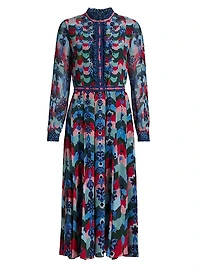Emilia Floral Belted Midi-Dress
