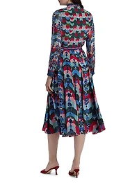 Emilia Floral Belted Midi-Dress