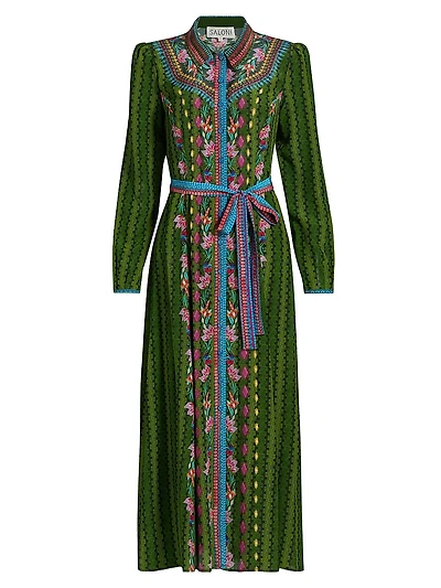 Vanessa-B Floral Midi-Shirtdress
