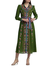 Vanessa-B Floral Midi-Shirtdress