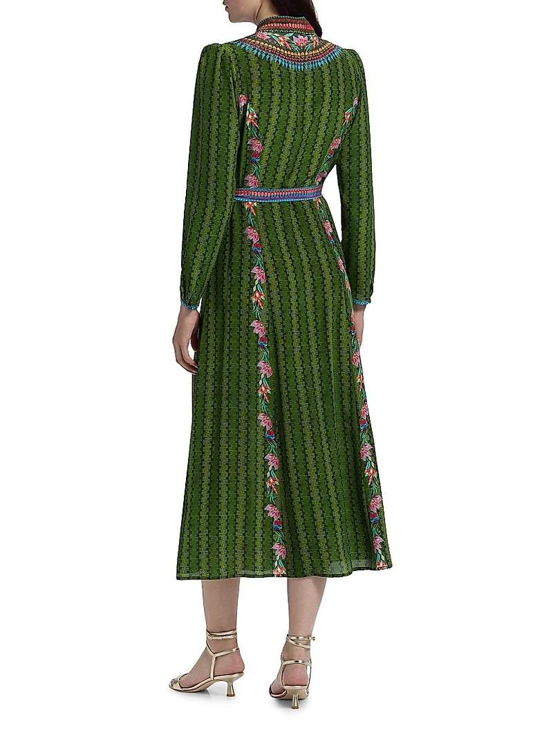 Vanessa-B Floral Midi-Shirtdress