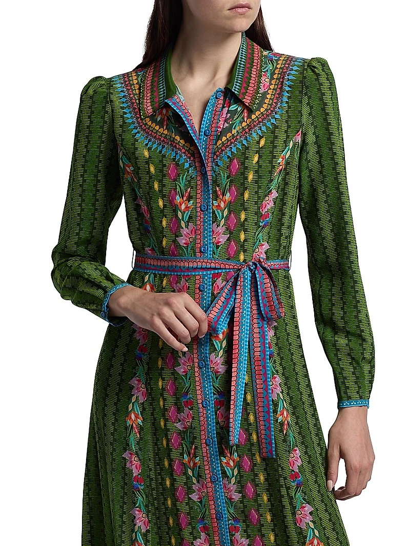 Vanessa-B Floral Midi-Shirtdress