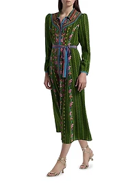 Vanessa-B Floral Midi-Shirtdress