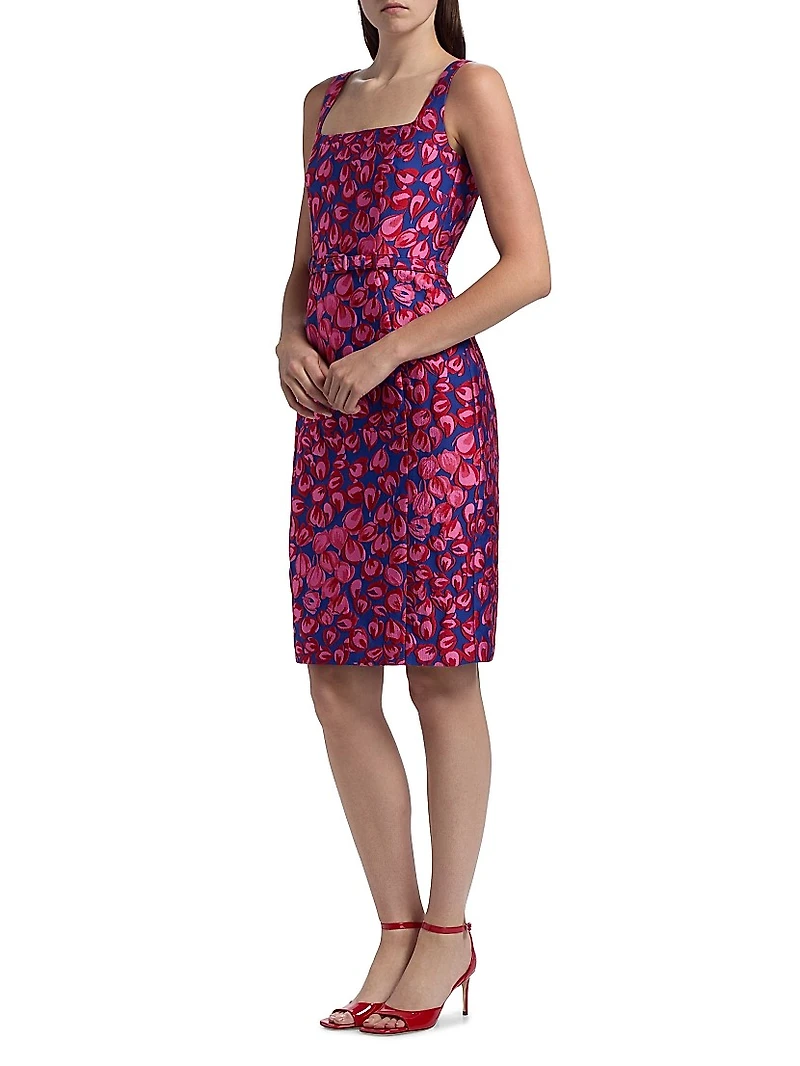 Bora Tulip Jacquard Knee-Length Dress