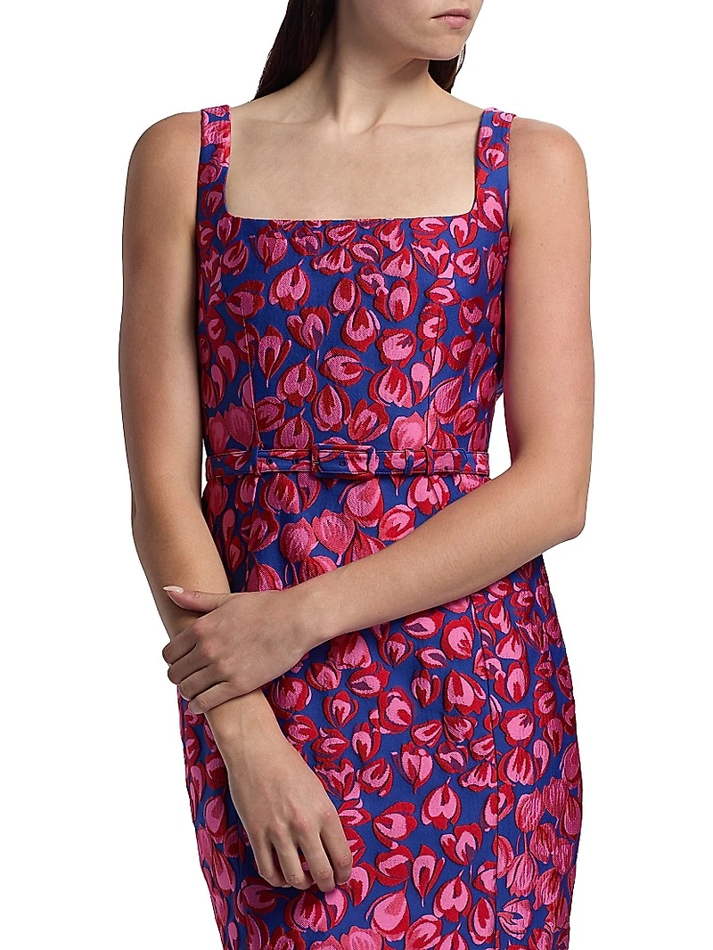 Bora Tulip Jacquard Knee-Length Dress