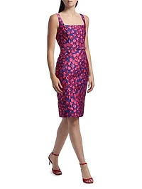 Bora Tulip Jacquard Knee-Length Dress