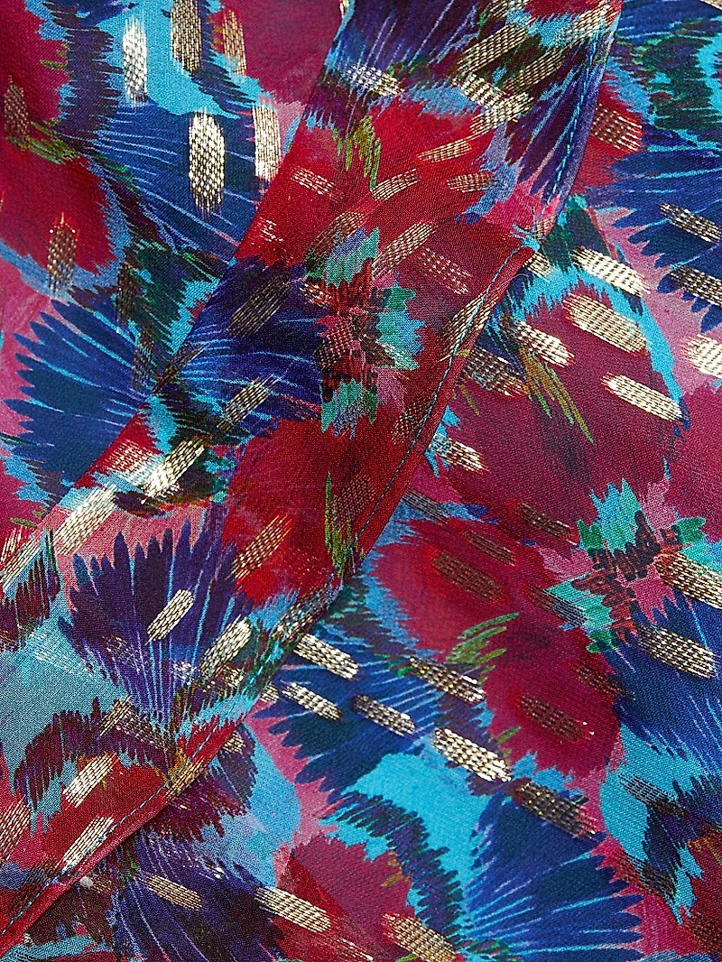 Rita Floral Ruffled Silk Maxi Dress