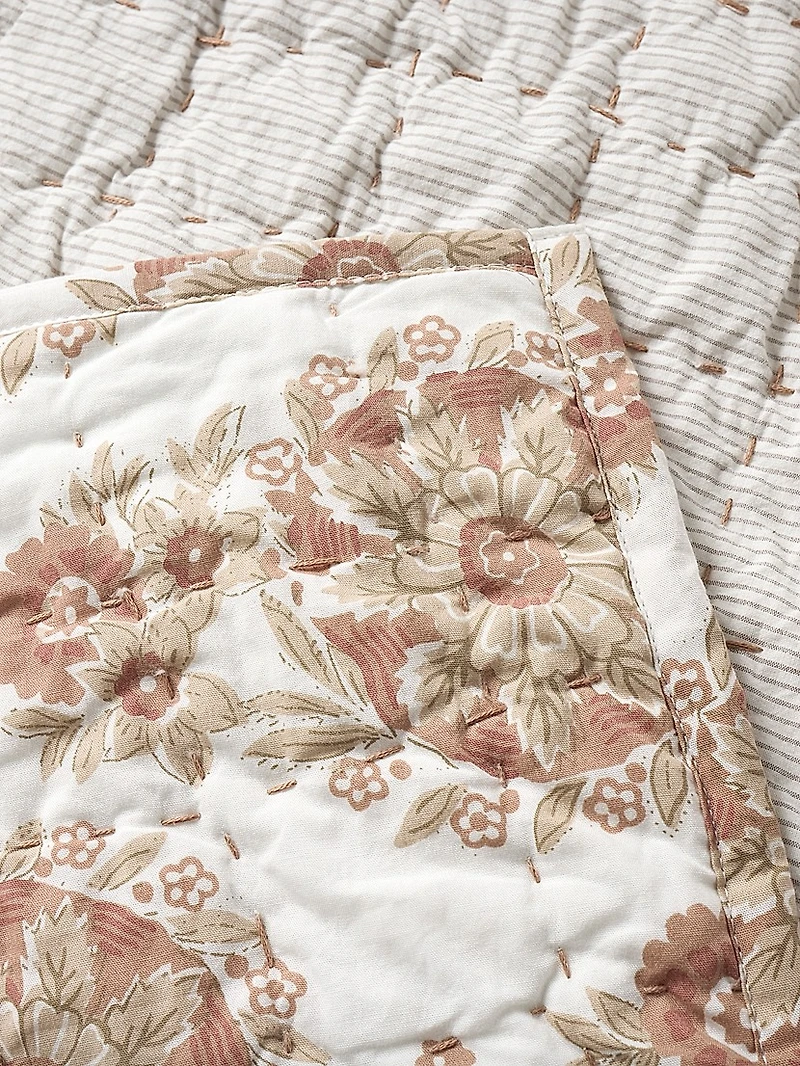 Flores Handstitched Organic Quilt