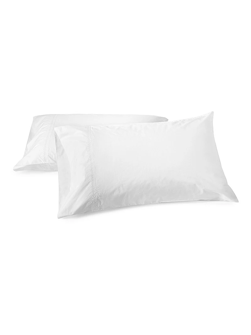 Floret Embroidered Organic Pillowcase Set
