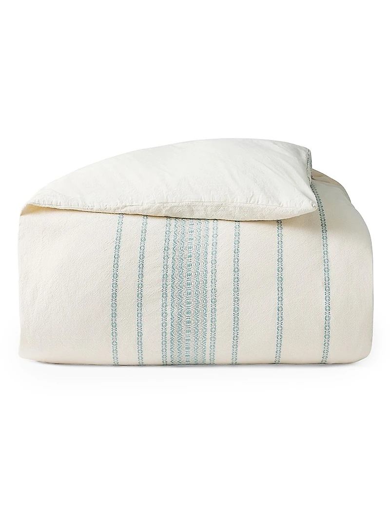 Rippled Stripe Organic Duvet Cover