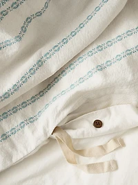 Rippled Stripe Organic Duvet Cover