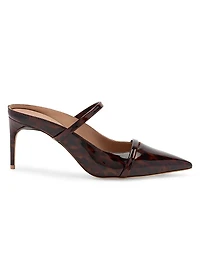 Aurora 70MM Leopard Patent Leather Mules