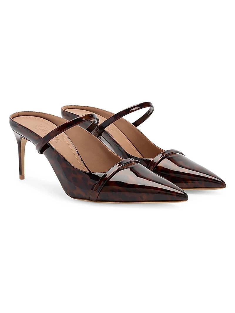 Aurora 70MM Leopard Patent Leather Mules