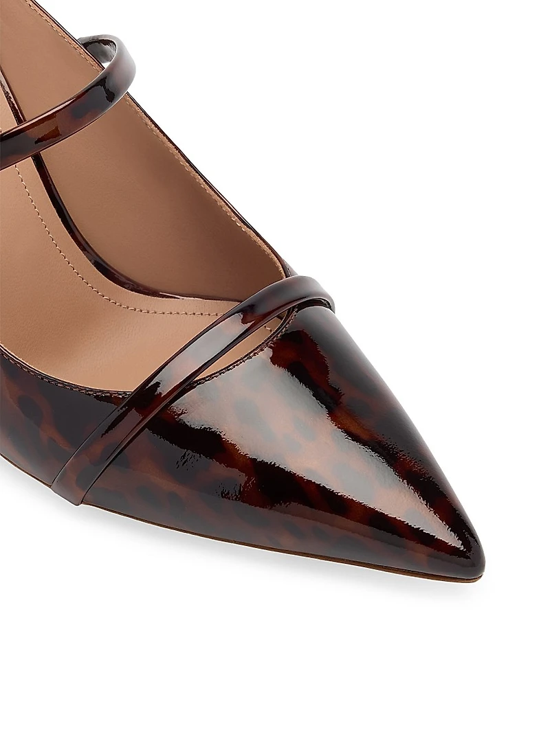 Aurora 70MM Leopard Patent Leather Mules