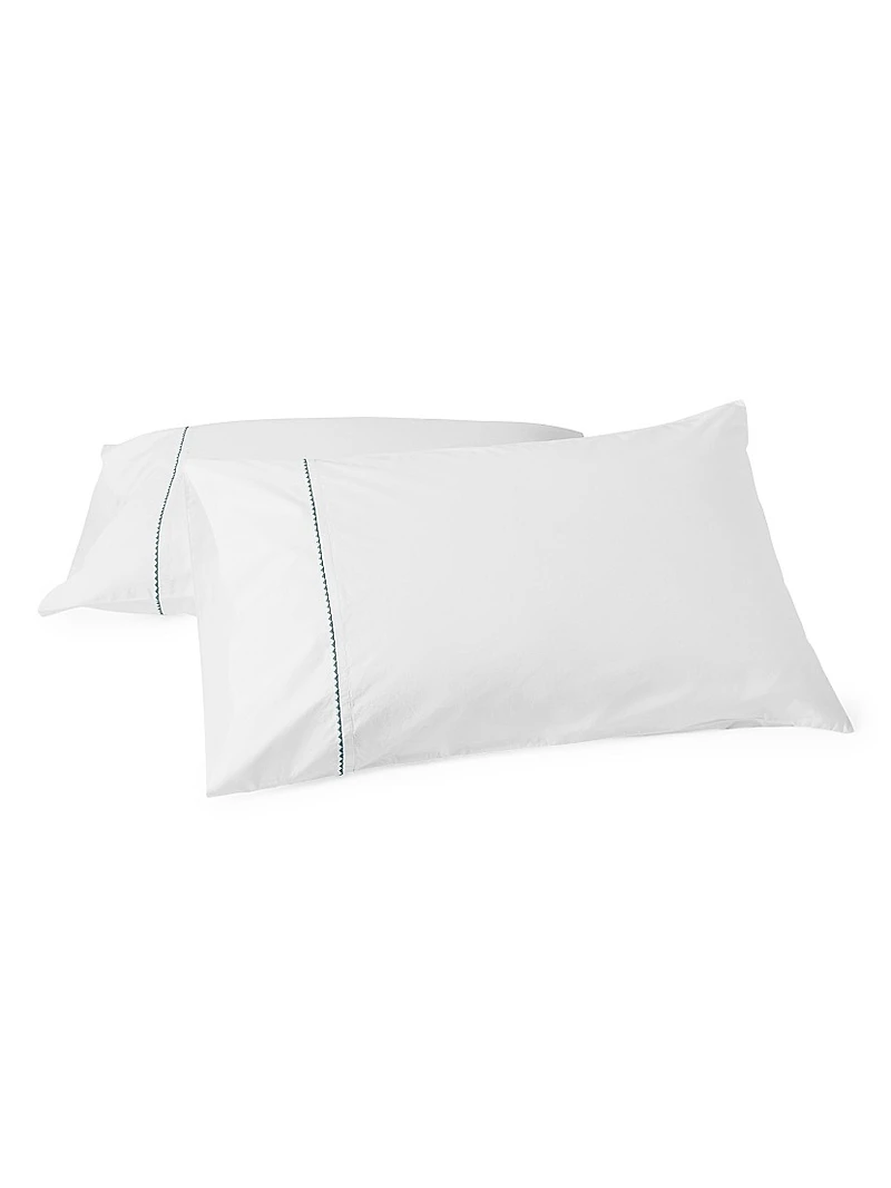 Trailing Embroidered Organic Pillowcase Set