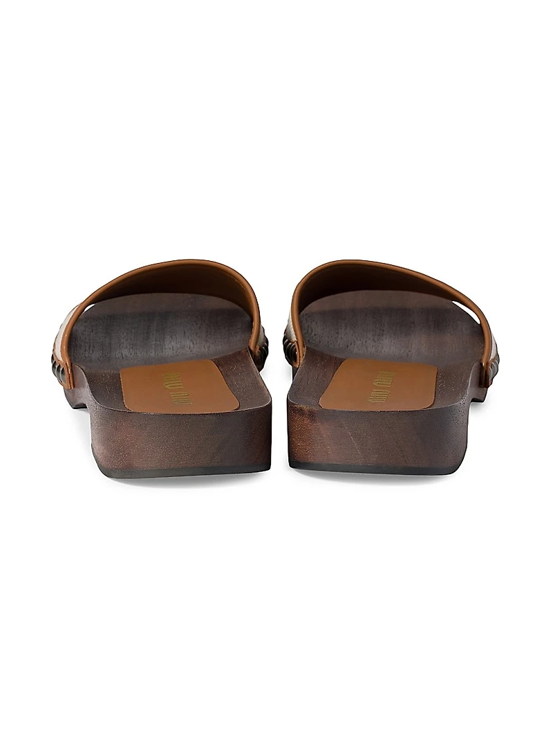 Canvas and Leather Clogs