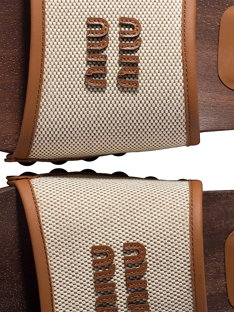 Canvas and Leather Clogs