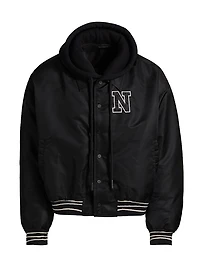 Hooded Logo Bomber Jacket