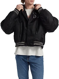 Hooded Logo Bomber Jacket