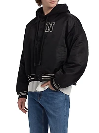 Hooded Logo Bomber Jacket