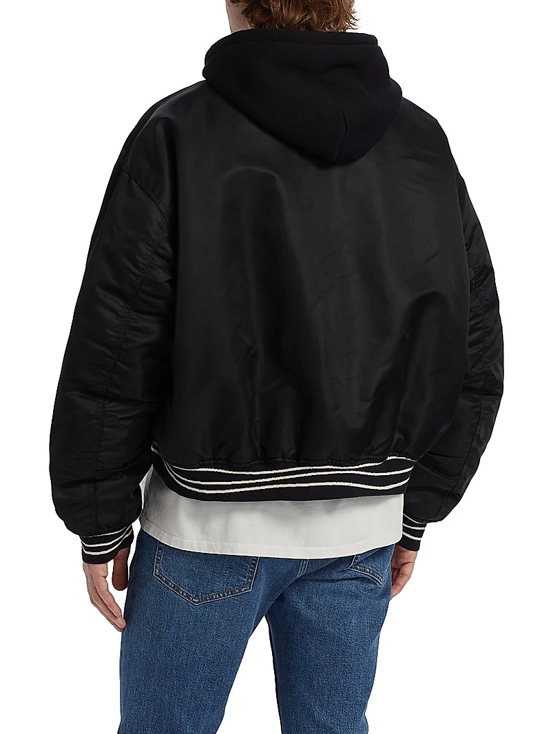 Hooded Logo Bomber Jacket